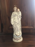 Antik nagy méretű Mária Kis Jézussal porcelán szobor 