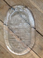 Antik öntött üveg Magyarország címer