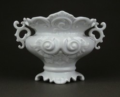 1D629 Régi hófehér kisméretű barokkos Herendi porcelán váza