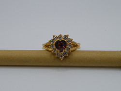 KK1022 Aranyozott lila köves gyűrű 