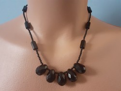 Decorative onyx necklace with marked silver fittings