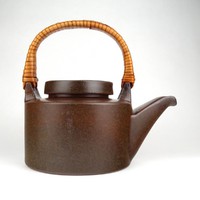 1D495 Japán minimalista stílusú nagyméretű jelzett Szekeres Károly kerámia teáskancsó