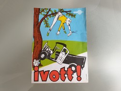 Régi retro Volán közlekedési plakát villamosplakát autóbusz plakát