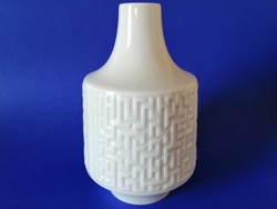 OP ART fehér porcelán váza a 60-as évekből 