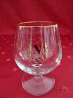 Konyakos üvegpohár, Napóleon jelzéssel, arany szegéllyel. Vanneki!