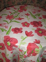 Gyönyörű vintage tavaszi virágos nárcisz kála rózsa hátoldala kockás ágynemű garnitúra