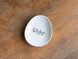 Hollóházi retro porcelán szuvenír tálka - Diósgyőr - nyaralási emlék