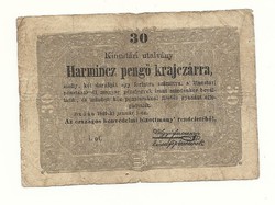 1849 es 30 pengő krajczárra Kossuth bankó papírpénz bankjegy 48 49 es szabadságharc pénze i.of.