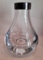 Retro jelzett PEIL & PUTZLER ezüst peremű extra nehéz üveg váza