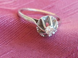 Antik brilliáns drágaköves platina gyűrű