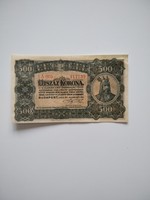 "Pénzjegynyomda" egyszer hajtott 500 korona 1923