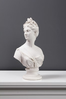 Bust of the goddess Artemis and hunt - white marble ancient Greek mythological statue - 34cm