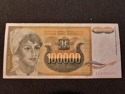 Jugoszláv 100000 Dínár 