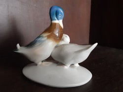  Porcelán figura, kacsa, madár, állat
