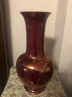 Zsolnay vörös eozinos váza antik.Nagy!