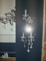 Crystal chandelier set: lamp and two wall lamps. Brand new
