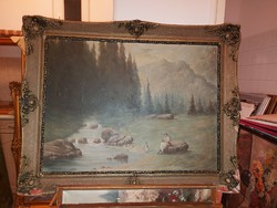 ... György festménye, eredeti keretezésében, 60x80+keret, vászon, olaj