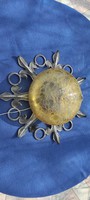 Ceiling Lamp, Unique Special 60-70s, Wall Art, Yellow Glass, Trendy Design, Retro, Vintage