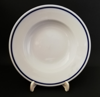 Retro Zsolnay porcelain Menzás blue striped deep plate, replacement