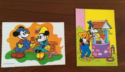 Disney cartoon character postcards, postcard, Mickey and Minnie Mouse