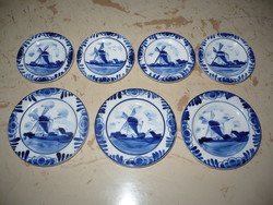Dutch porcelain small plate 7 pieces flawless new!