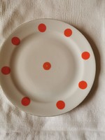 Zsolnay piros pöttyös porcelán tányér 17.5 cm