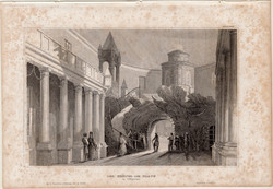 Platon temploma, acélmetszet 1859, Meyers Universum, eredeti, 11 x 18 cm, Rythinien, Bithünia