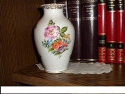Herendi Vase, floral pattern, vdo Basket motif