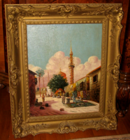 Original painting by István Bácskay: Egyptian market for garant-art