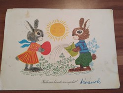 Húsvéti képeslap - Hajnal Gabriella rajza 1976