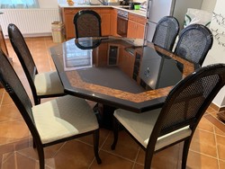 Olasz Étkező asztal 6 db Thonet székkel
