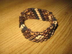 Bracelet, 23 mm wide, pound from a 6 mm leather ring, handmade