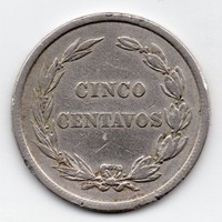 Ecuador 5 centavos, 1918, ritka