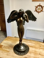 60 cm!Monumentális akt angyal bronz szobor.