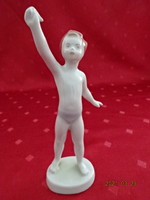 Aquincumi porcelán figurális szobor, fürdőnadrágos kislány.