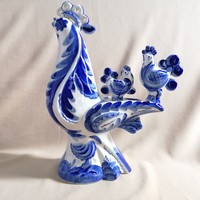 Dekoratív különleges, kézzel festett porcelán tyúkanyó