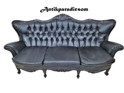 A289 Barokk fekete színű műbőr kanapé