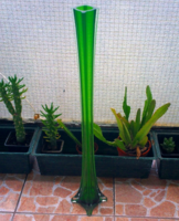 Óriási zöld üvegváza 60 cm hosszú üveg váza