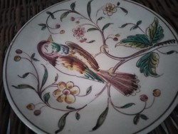 Mini portugál kerámia tányérka, madárkával 