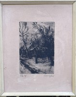 Fk/046 - Jenő Remsey - etching titled winter landscape