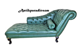 A297 Gyönyörű eredeti chesterfield bőr kanapé, szófa