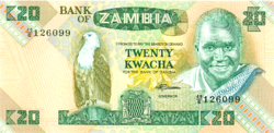 Zambia 20 Kwacha 1980-1988 UNC