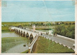 Retro képeslap - Hortobágy, Kilenclyukú híd