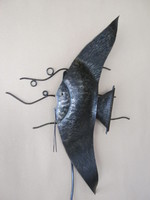 Iparművész hal alakú nagy méretű fém fali lámpa