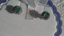 Smaragd 925 ezüst fülbevaló 
