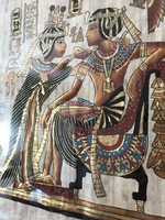 Festett papirusz Egyiptomból bekeretezve