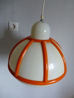 Retro,vintage,narancs-fehér gerezdes mennyezeti lámpa