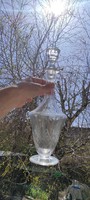 Beautiful corked bottle, special Secession style glass, polished Karaffa, wine bottle
