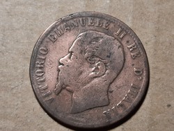 Olasz ll. Viktor Emánuel 10 centisimi 1863