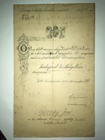 1903 Budapest.Hadapród Tiszthelyettesi kinevezés!! Honvédelmi Miniszter sajátkezű aláírásával!!